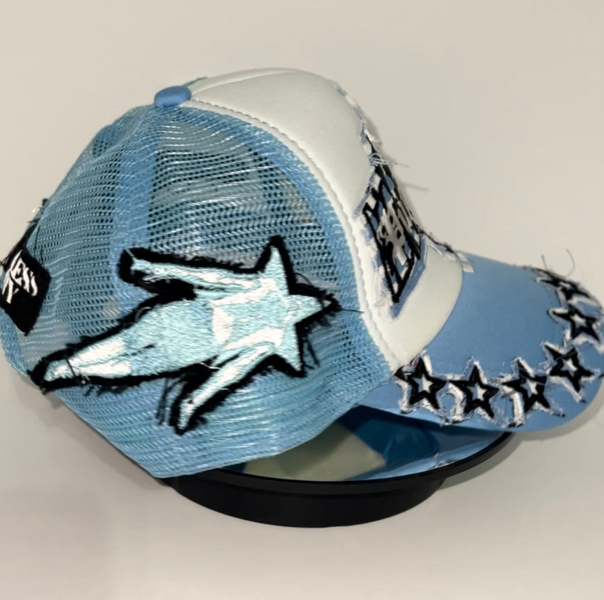 baby blue trucker