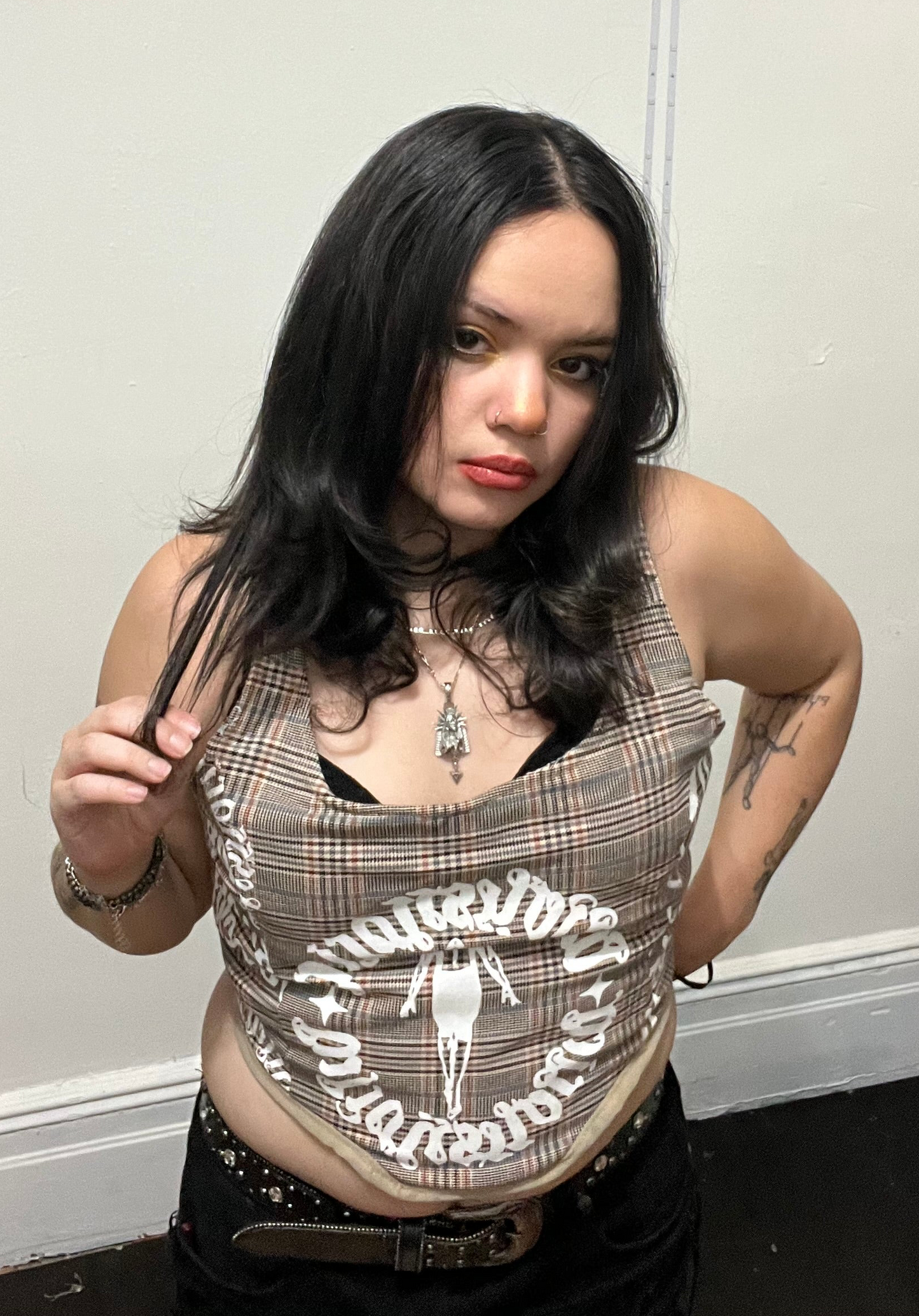 Puppetless plaid corset