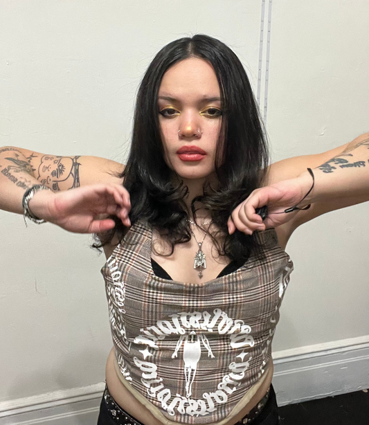 Puppetless plaid corset