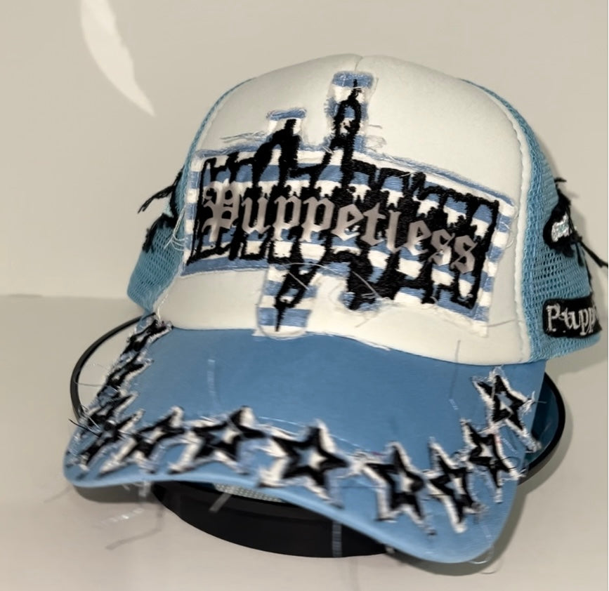 baby blue trucker