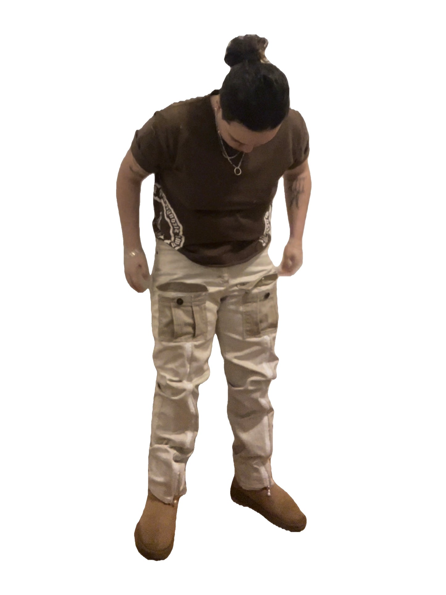 1/1 Zip-flare white denim