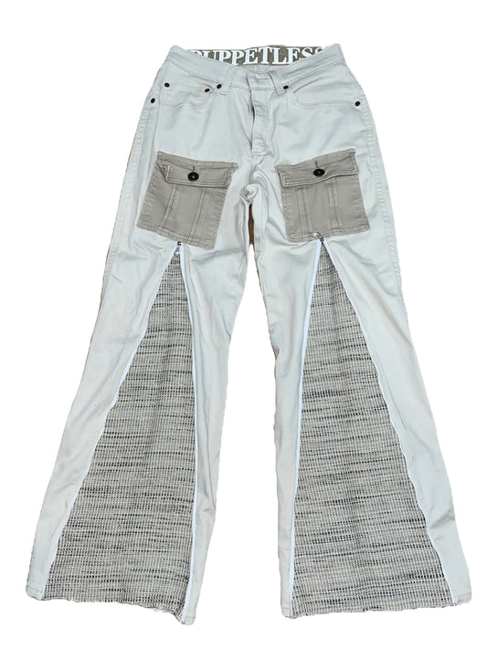 1/1 Zip-flare white denim
