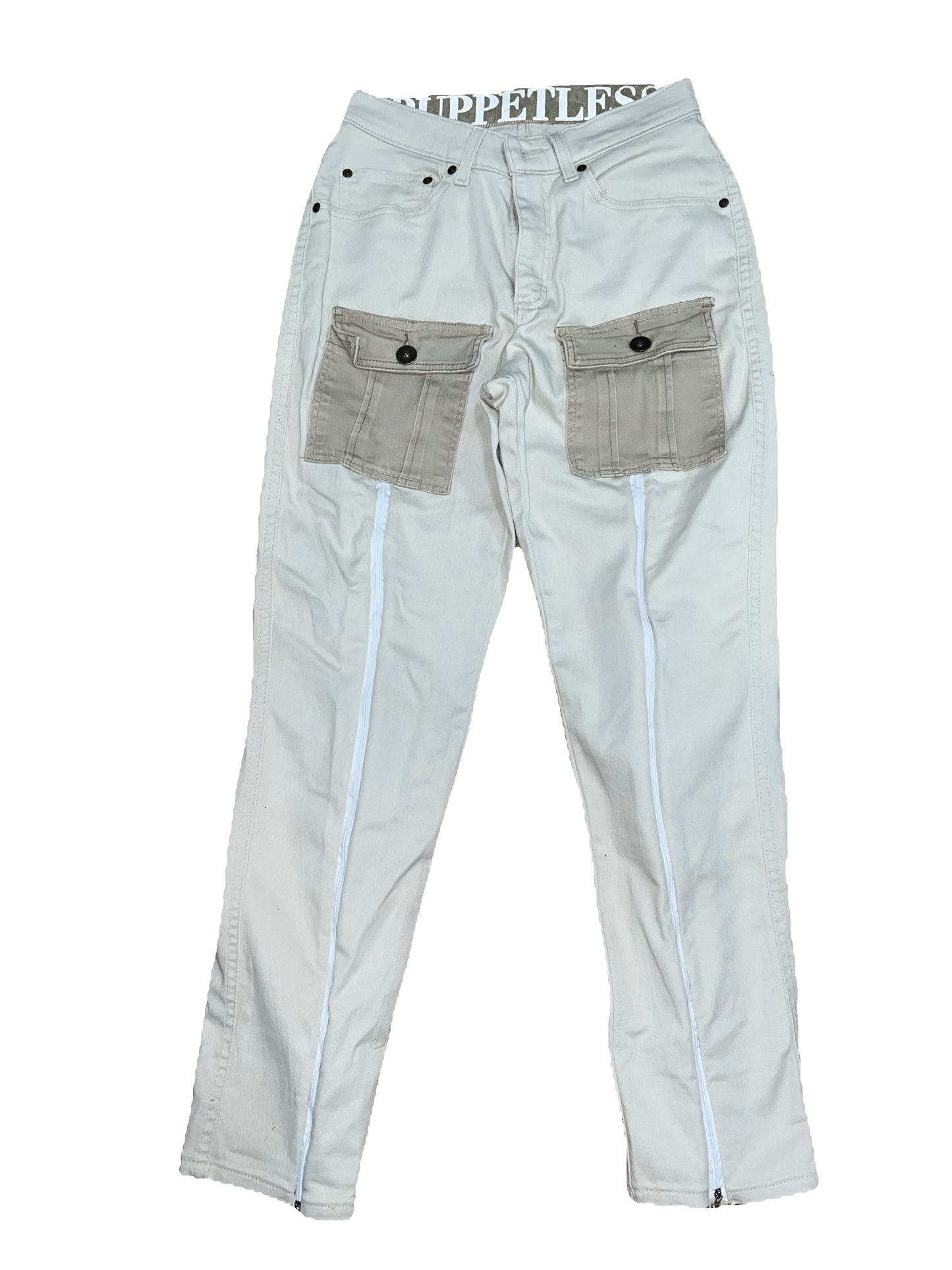 1/1 Zip-flare white denim