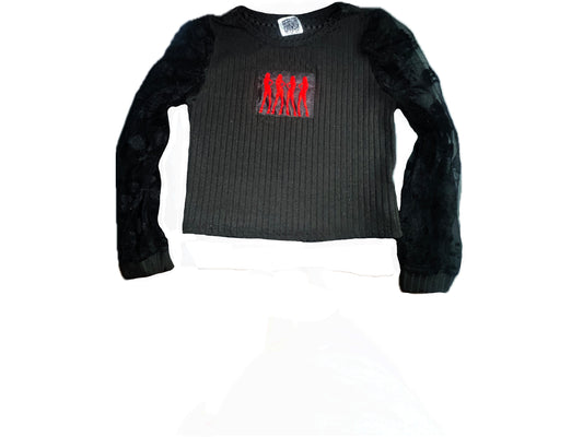 1/1 cropped mesh shirt