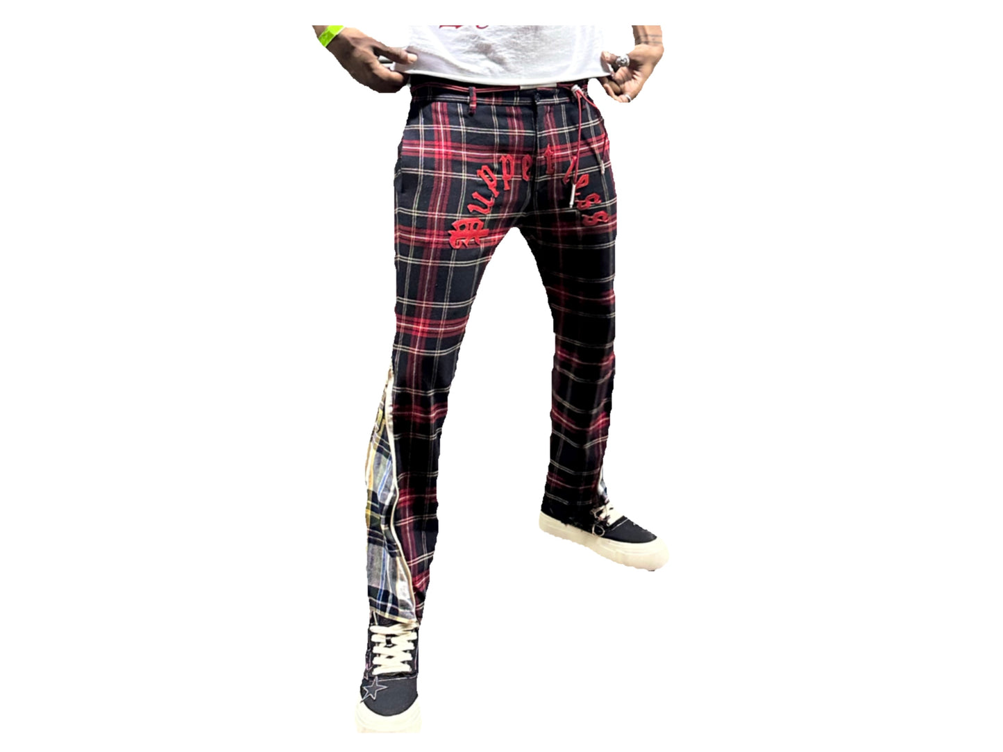 1 of 1 Zip flare red plaid pants