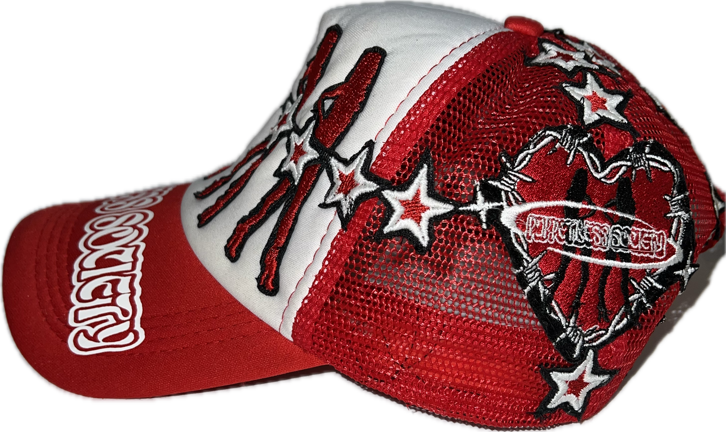 Ss24 star red dominatrix trucker hat