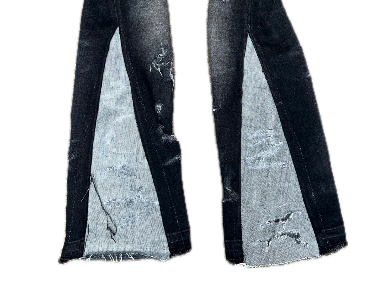 1/1 ripped flared denim