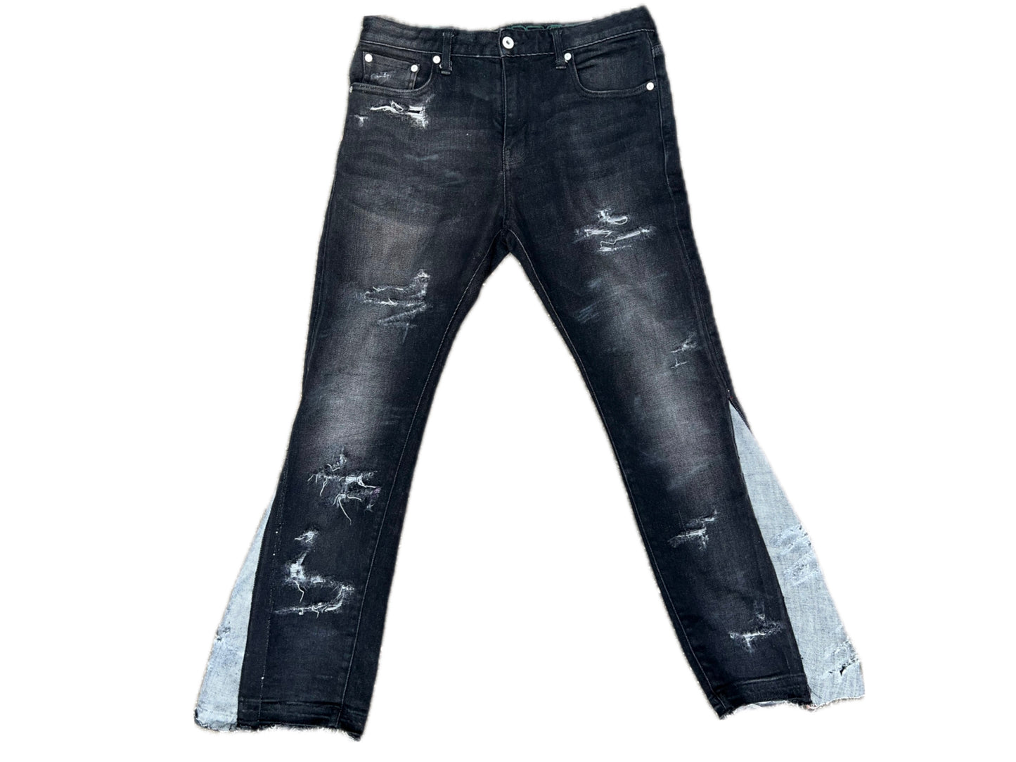 1/1 ripped flared denim